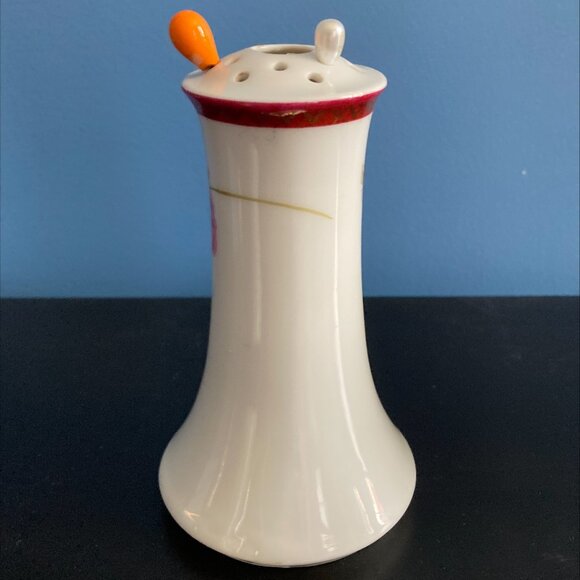 Antique Bavarian floral hat pin holder with 2 pins - Picture 3 of 6